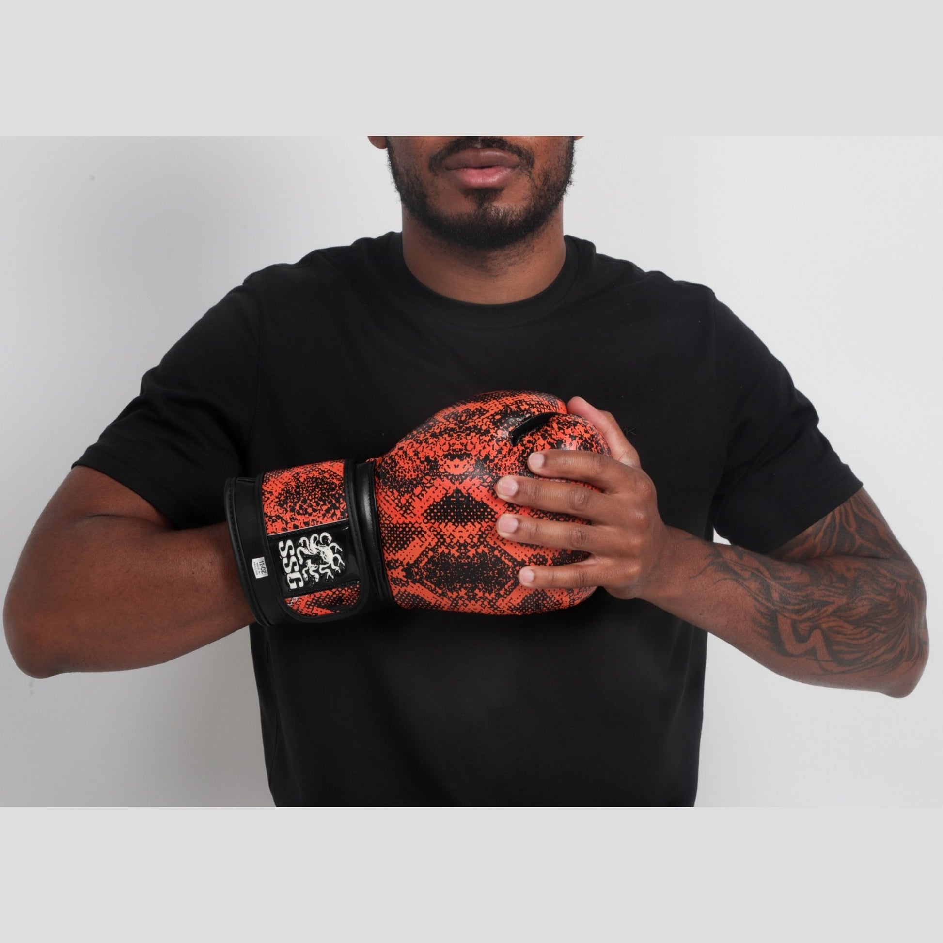 Midnight Strike black boxing gloves by StoneStrike – premium training gloves with wrist support