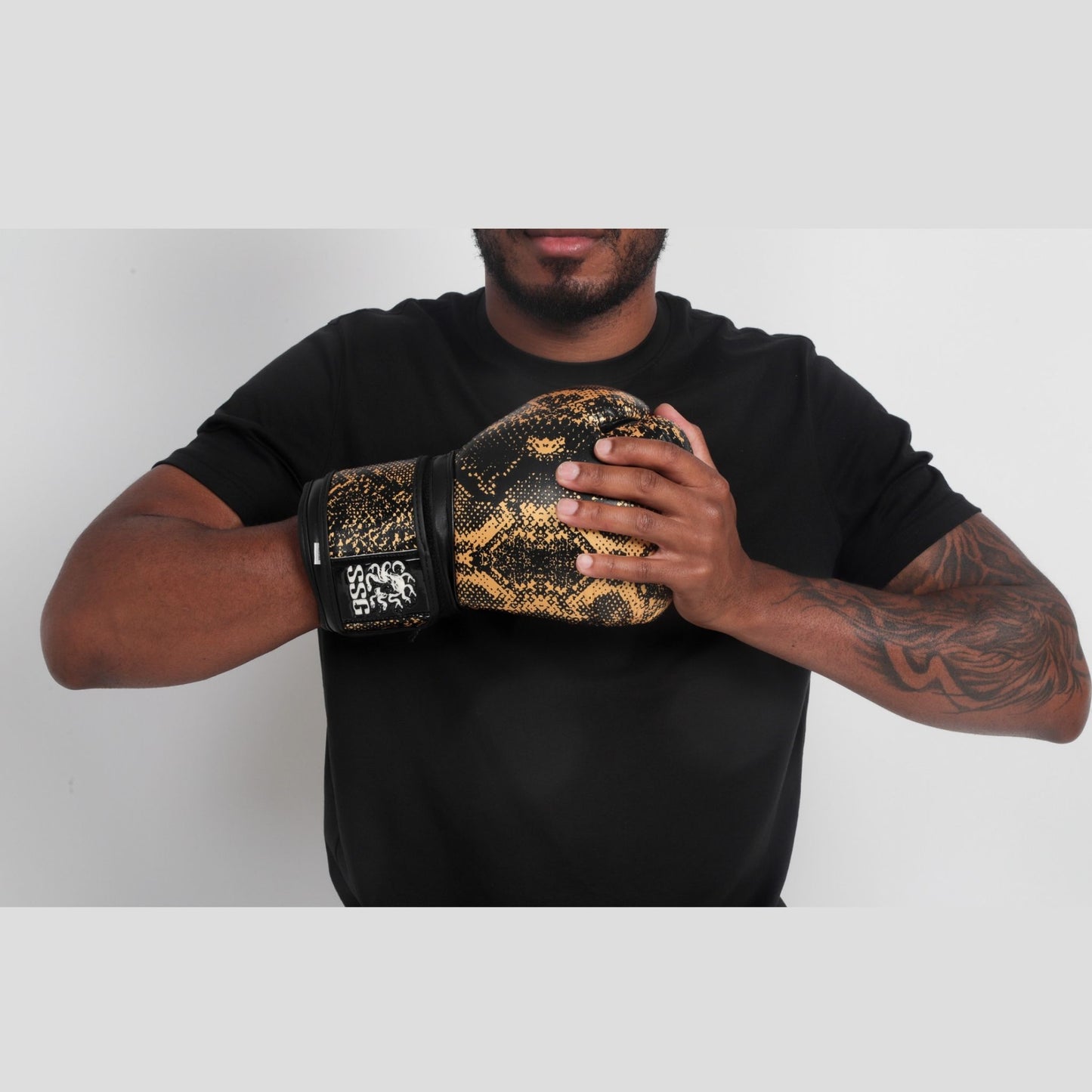Midnight Strike black boxing gloves by StoneStrike – premium training gloves with wrist support