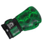 Viper Venom boxing gloves – sleek black and green training gloves with wrist support for sparring and bag work