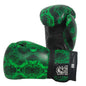 Viper Venom boxing gloves – sleek black and green training gloves with wrist support for sparring and bag work
