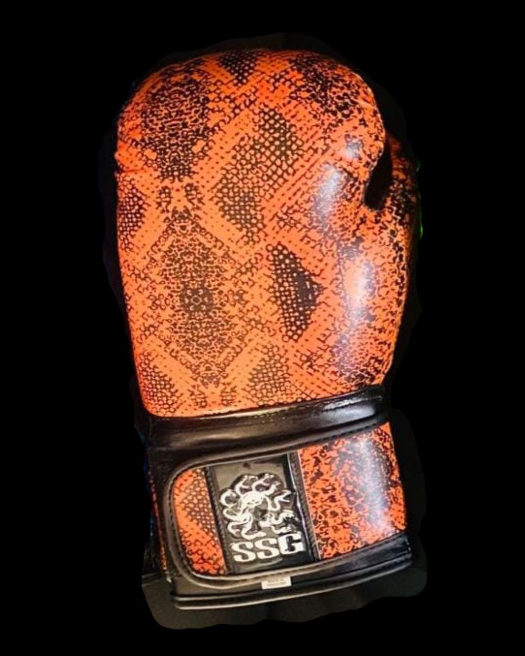 "Smoldering Curse" Burnt Orange Snakeskin Boxing Gloves
